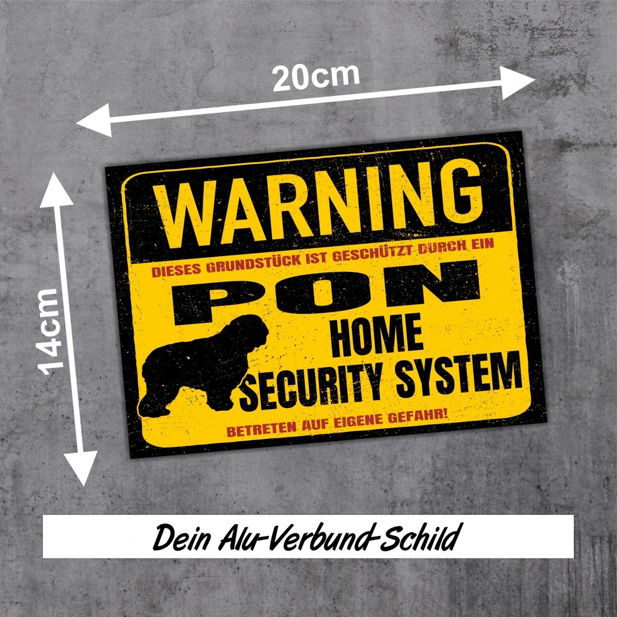 Warnschild Pon Polski Owczarek Nizinny – 20x14 Cm, Alu-Verbund, Für Tür Oder Garten