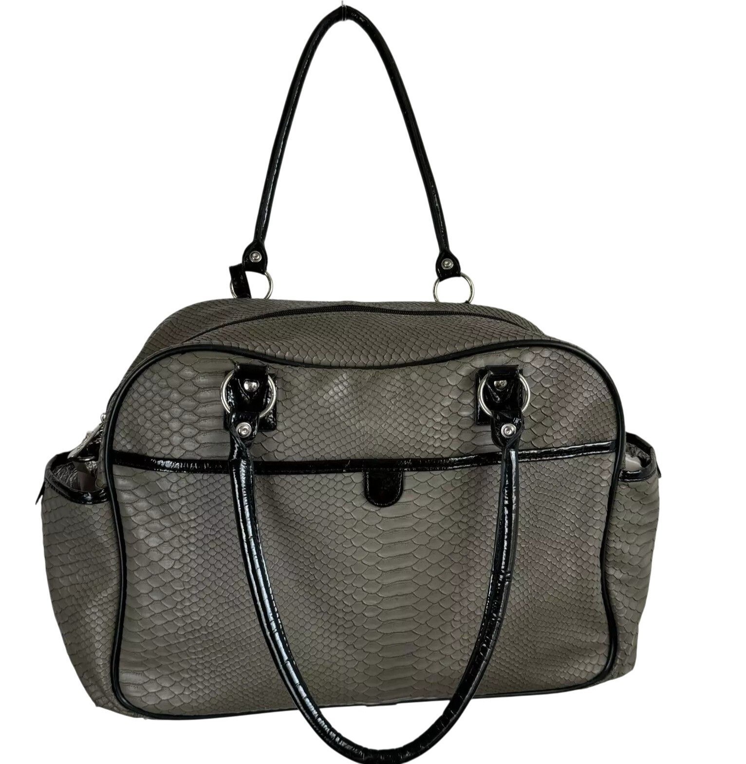 Guess Womens Diaper Bag Grey Python-Embossed with… - image 4