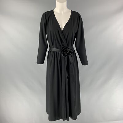 MARC JACOBS Größe 4 Schwarz Polyester Solid Kleid mit Gürtel