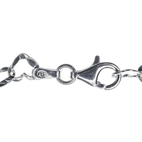 925 Sterling Silver Bracelet Ladies Heart Link Chain - 5mm - 7.5inch - Imagen 2 de 18