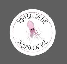 You Gotta Be Squiddin Me Sticker Waterproof Quote Animal Funny Humor Gift NEW