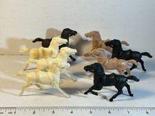Lot of four sets soft plastic Lido wagon horses. Left and right combinations.