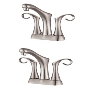 Kraus Cirrus 4 Centerset 2 Handle Bathroom Sink Faucet Brushed