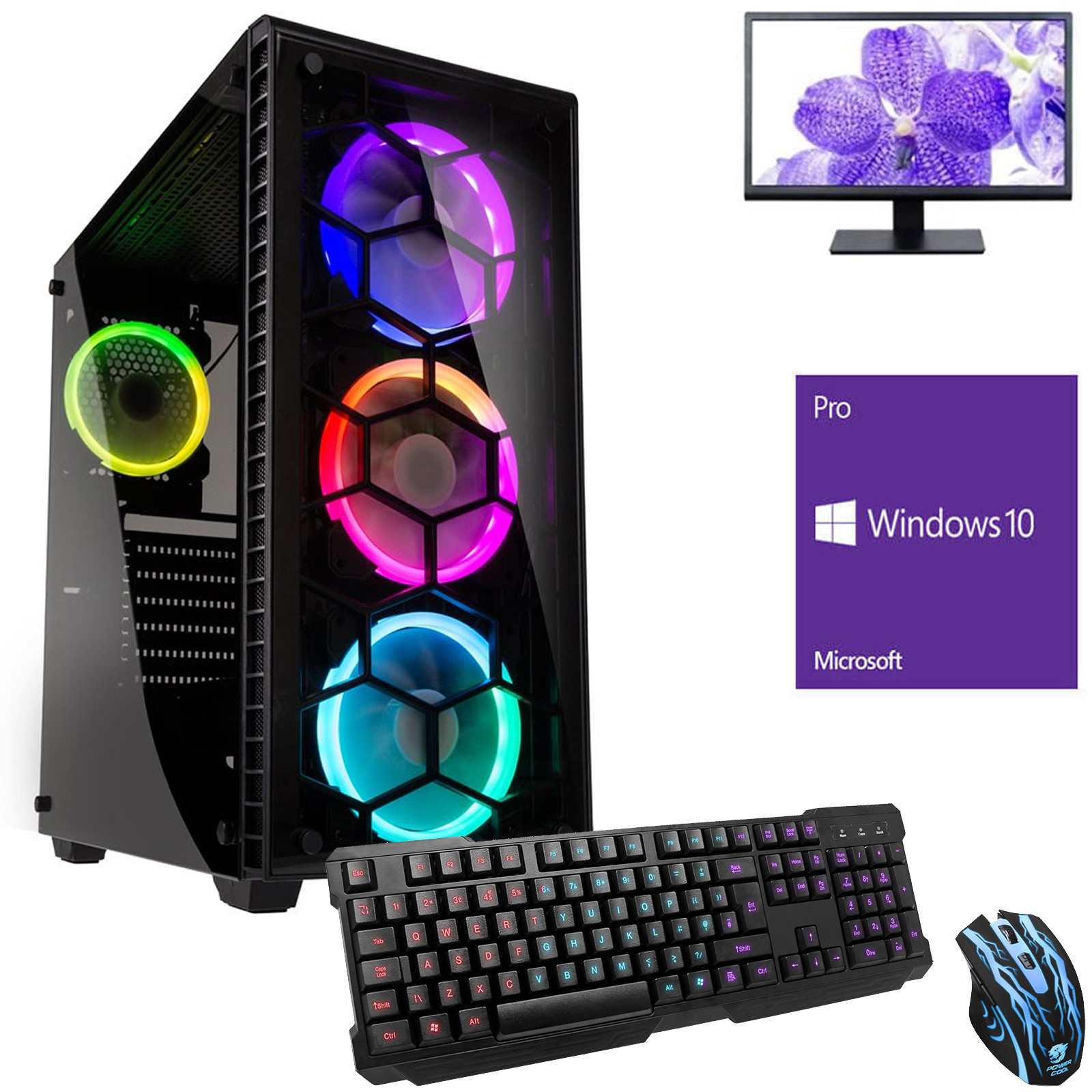 Mega Fast AMD Quad Core Radeon R7 8GB 1TB Gaming PC Computer Bundle Windows 10 O