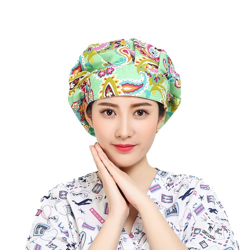 Womens/Mens Florals Printed Cap Scrub Hat/Cap Head Wear Adjustable Accessories - Picture 28 of 660