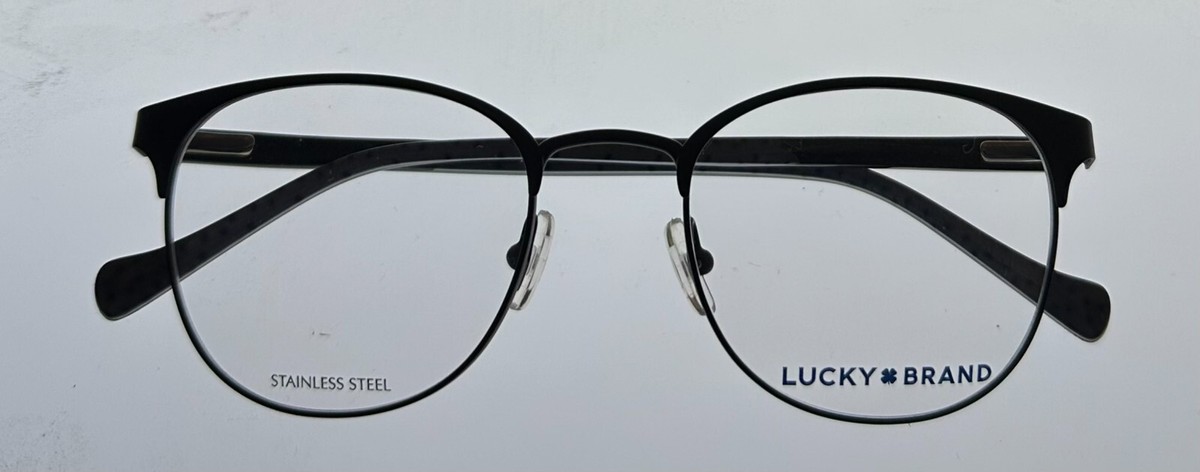 Lucky Mens Soft Square Stainless Steel Metal Frame. D112 Black