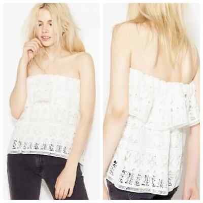 Ba&sh Eviko ecru crochet sleeveless top, NWT, Orig $255