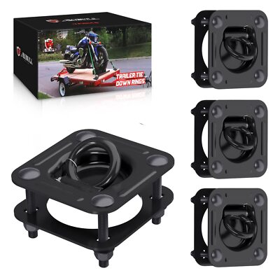 4Pack 1/2'' D Ring Heavy Duty Trailer Tie Down Anchors 6000 lbs Capacity Per Pack