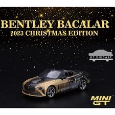 MINI GT BENTLEY MULLINER BACALAR 2023 CHRISTMAS 1/64 BLACK / GOLD MGT00660
