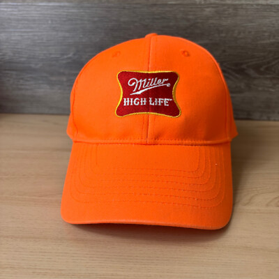 Miller Lite Hat Cap Strap Back Orange Blaze Beer Vintage Logo Adjustable