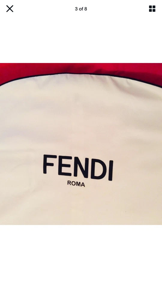 Подлинная хлопковая сумка для одежды FENDI Roma/для путешествий/хранения 25 дюймов x 62 дюйма - Изображение 4 из 4