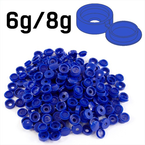 20 COLOUR SMALL PLASTIC HINGED SCREW FOLD OVER COVER CAPS 6g/8g Gauge M3.5 & M4 - Picture 31 of 81