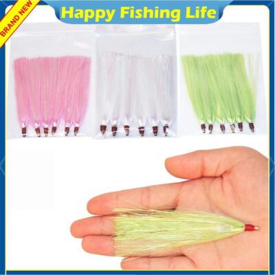 18Pcs 4'' Mylar Flash Teaser Tail Brass Grommet Lure Bucktail Jig Pompano Jigs