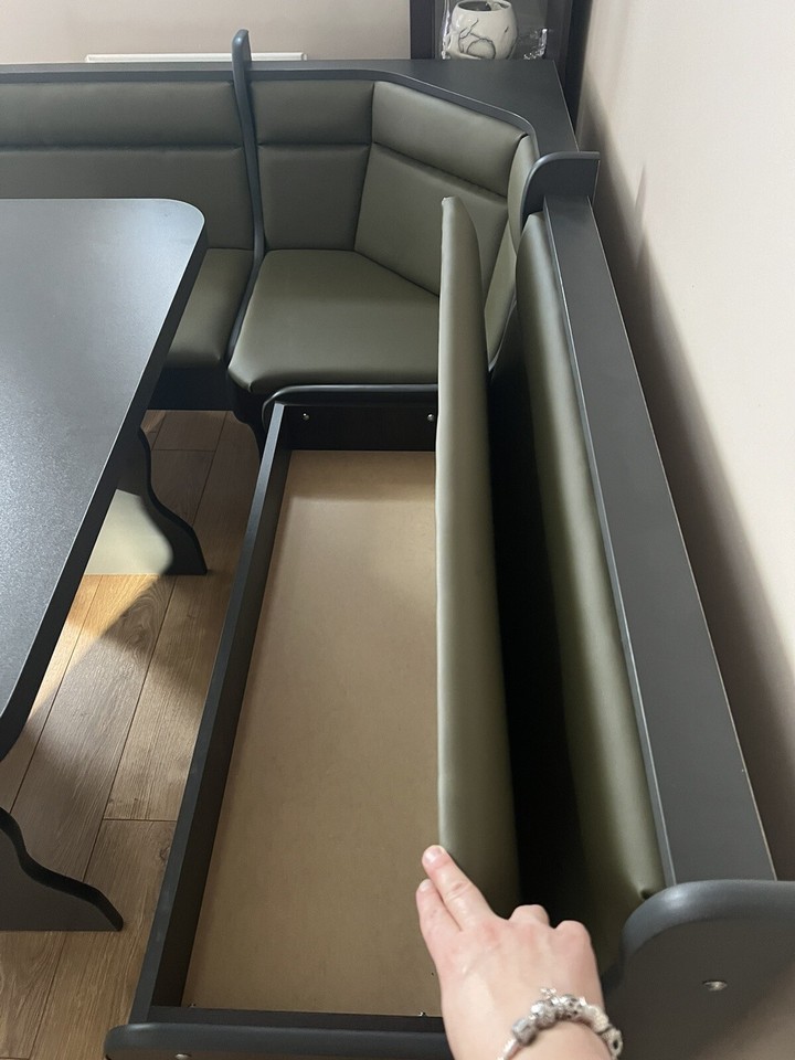 KITCHEN DINING CORNER SEATING BENCH TABLE 2 STOOLS WITH STORAGE | eBay