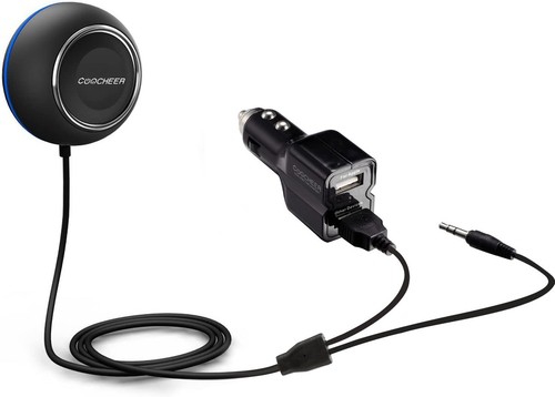 Coocheer Bluetooth 4.0 Wireless Music Receiver Hands free Car Kit with 3.5 mm