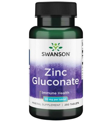 Swanson Zinc Gluconate 30mg	250 Tablets