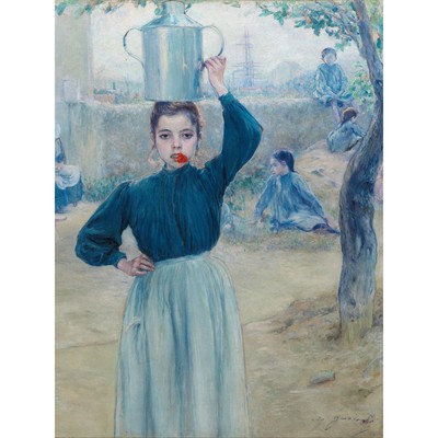 Adolfo Guiard Das kleine Dorfmädchen mit roter Nelke großer Leinwand Kunstdruck