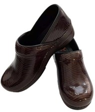 Clogs Dansko XP Pro Slip Resistant EU 36 Brown Swirl Patent Leather Nursing Shoe