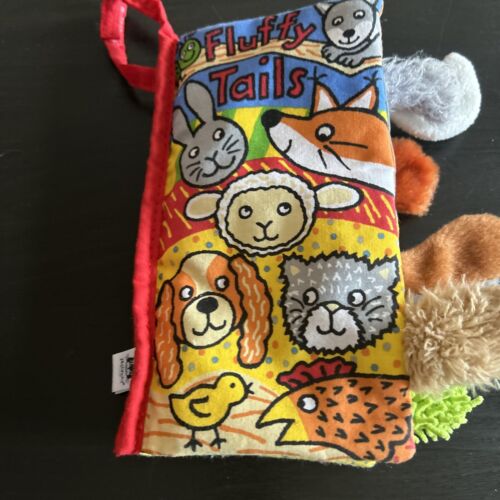 Jellycat Fluffy Tails Crinkle Texture Sensory Baby Play Book Plush 8.5" - Picture 1 of 4