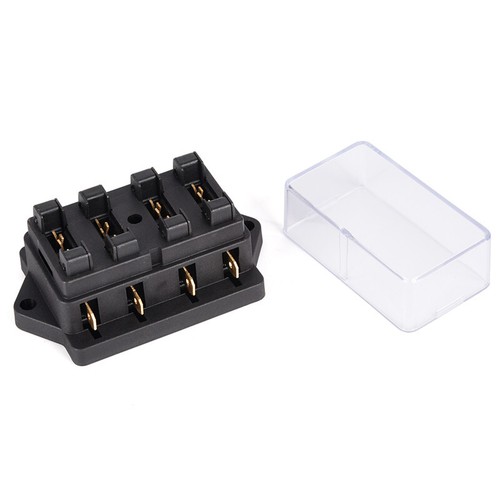 Car 4 Way Circuit Standard ATO Blade Fuse Box Block Holder 12V/24V+4 Way Fus-b - Picture 2 of 11