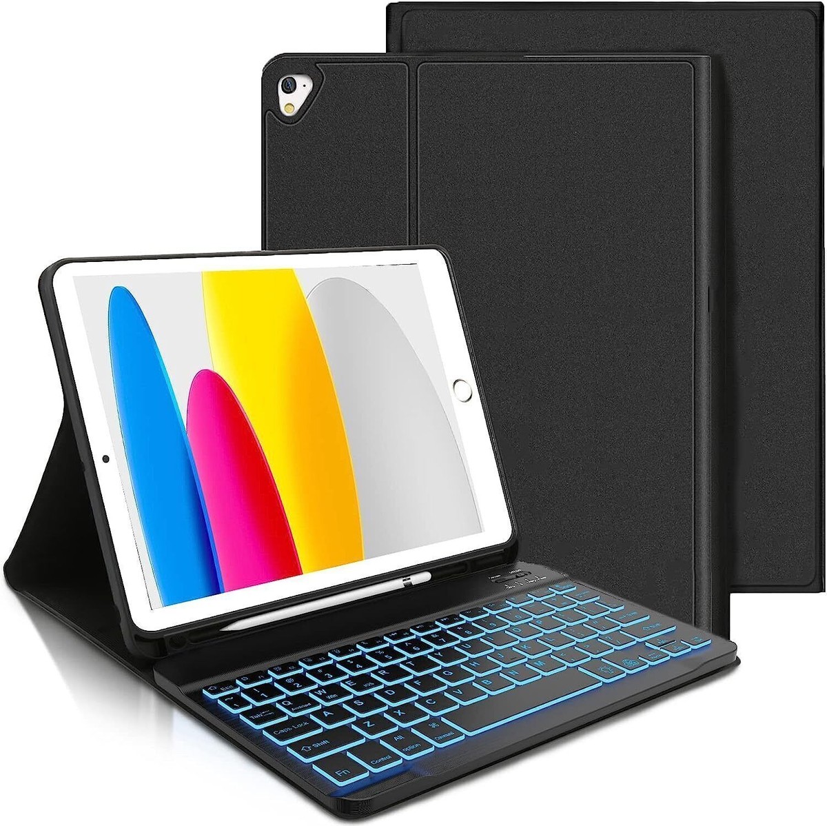 For Apple iPad 9th 8th 7th Generation Backlit Keyboard Case with Pen  Holder