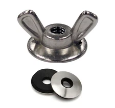 10 Pack 1/4"-20 Zinc Die-Cast Washered Wing Nuts + EPDM Bonded Sealing Washers