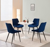 Set 1/2 Velvet Dining chair Lounge Chair Padded Seat Back Black Leg  Dining Room