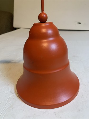 Shopkeepers Bell Bracket And Bell Painted Metal Orange 8” - Picture 3 of 4