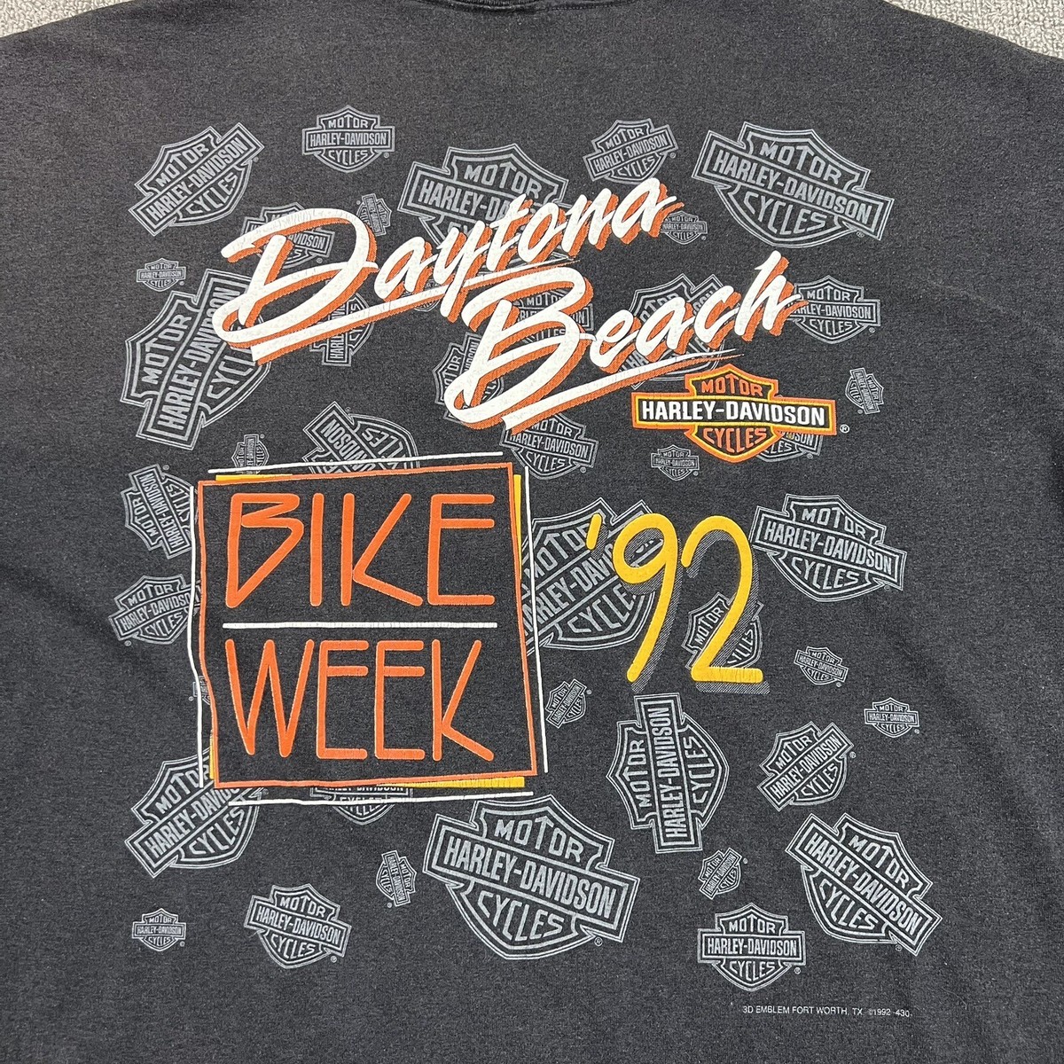 Vintage 90's 3D Emblem Harley Davidson Daytona Beach T Shirt 3XL