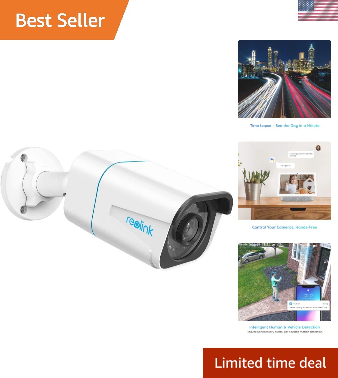 Security Camera Outdoor System 4K, Surveillance IP PoE with Human/Vehicle/Pet...-image