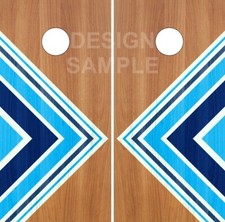 Beach Wood Lines Cornhole Wrap Bag Toss Skin Decal Sticker