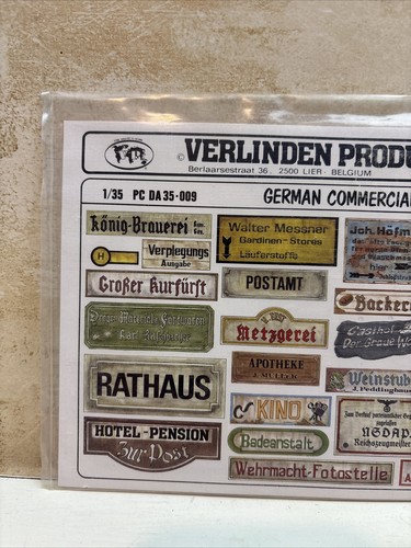 VERLINDEN PRODUCTIONS #PC DA 35-009, GERMAN COMMERCIAL SIGNS, DECALS - Picture 2 of 3