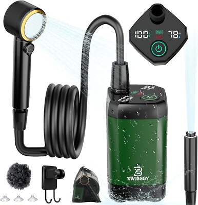 Portable Shower for Camping, 7800mAH Rechargeable Electric Camping ... Fast Ship