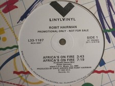 ROBIT HAIRMAN AFRICA'S ON FIRE 12" 1984 LINYL VINYL PROMO RARE NEW WAVE MINT-