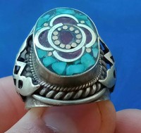 Ancient Solid Roman Style SILVER Intaglio Signet Seal Ring