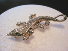 Swarovski Swan Signed Crystal Lizard Salamander Brooch Articulated Legs/Arms 897