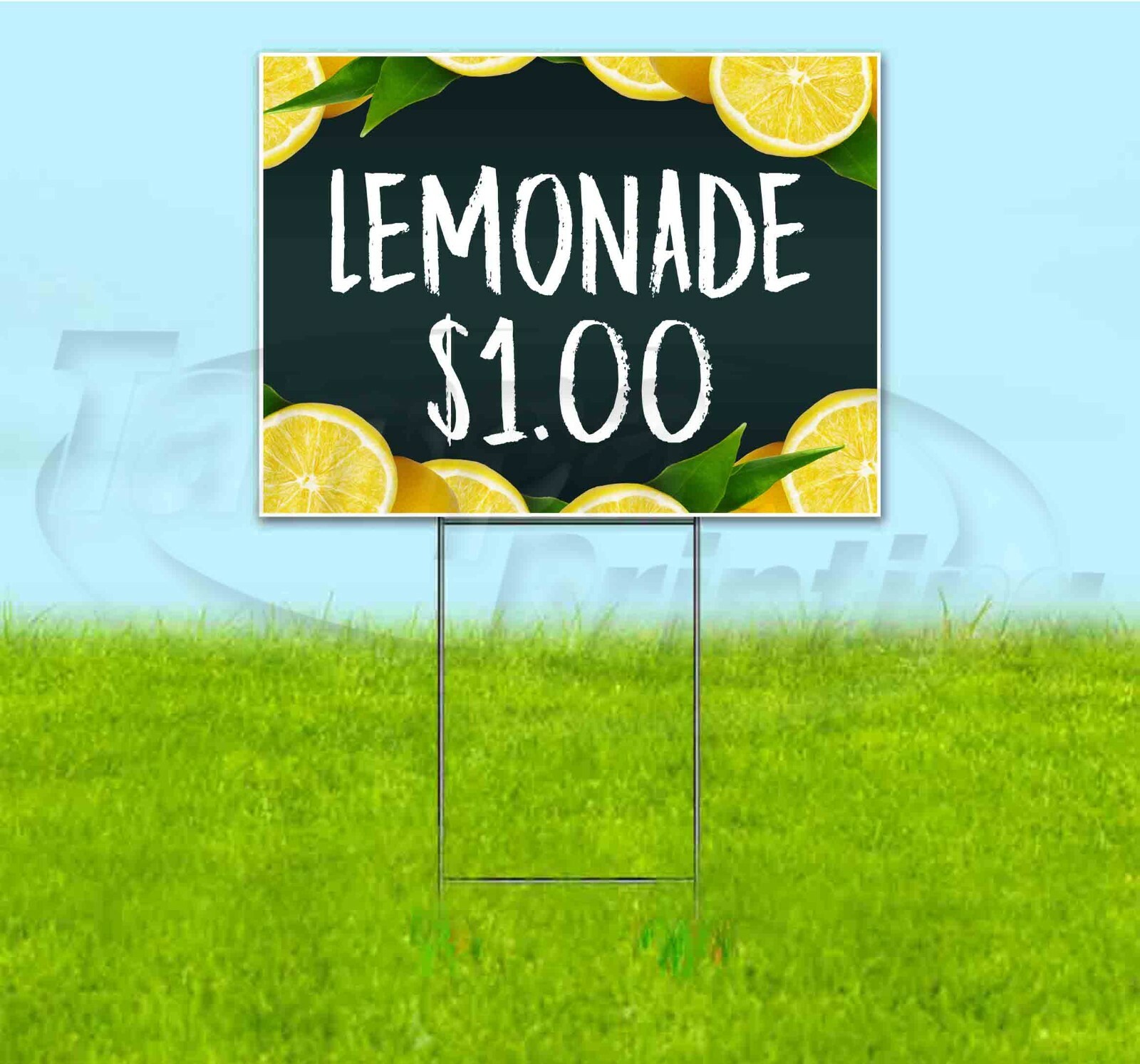 LEMONADE $1.00 18x24 Yard Sign WITH STAKE Corrugated Bandit 
