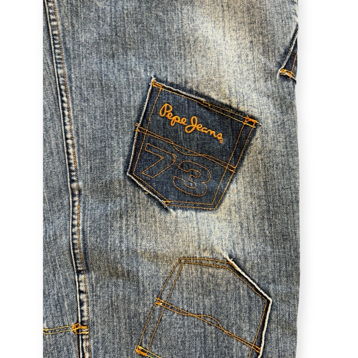 VINTAGE Pepe Jeans UK 73 Blue London UK Denim Y2K Hip Hop