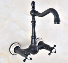 Black oil Antique Brass Wall Mount Kitchen Bathroom Sink Faucet Mixer Tap 2nf466