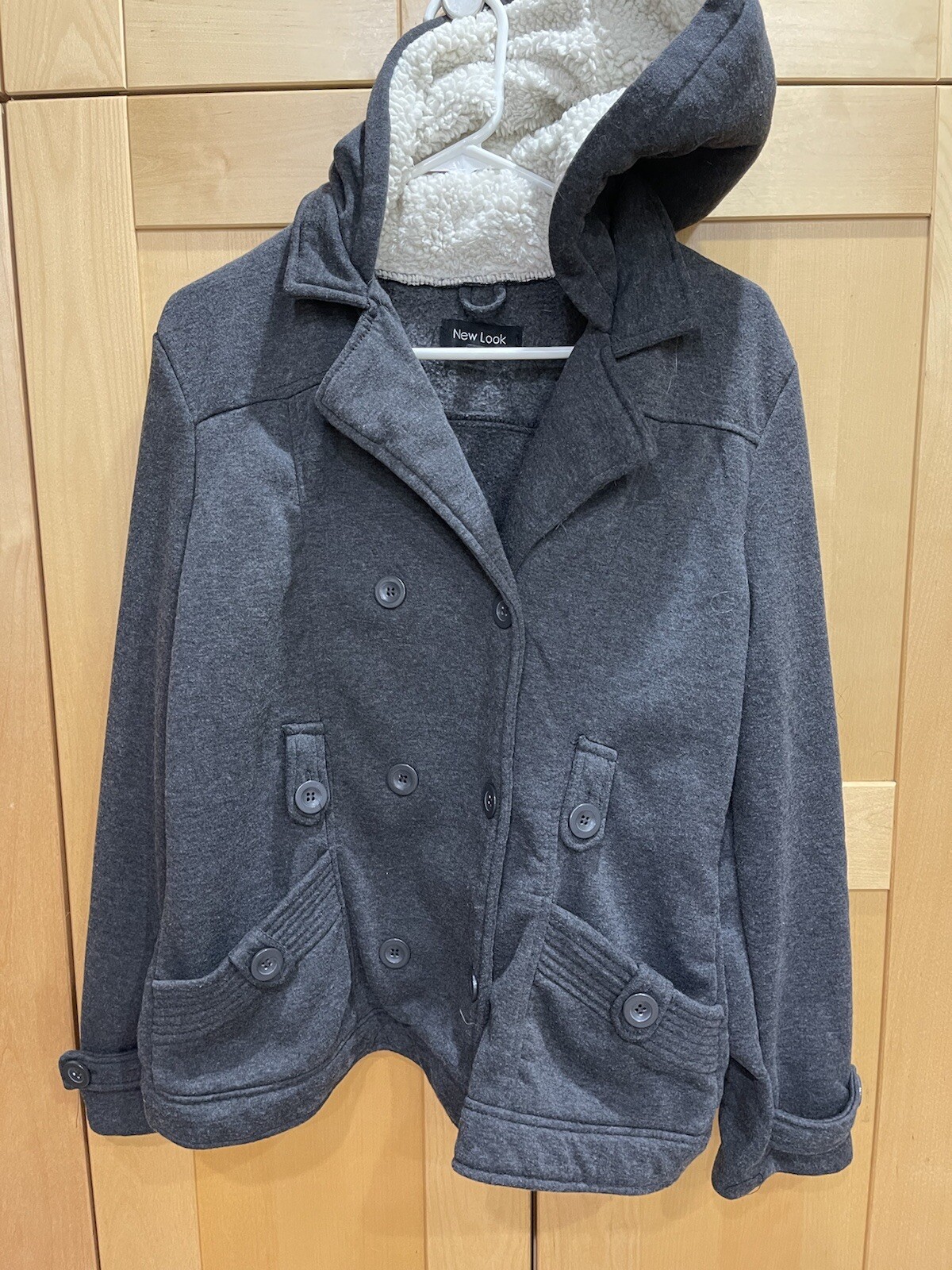 faux wool hood lined faux fur | eBay