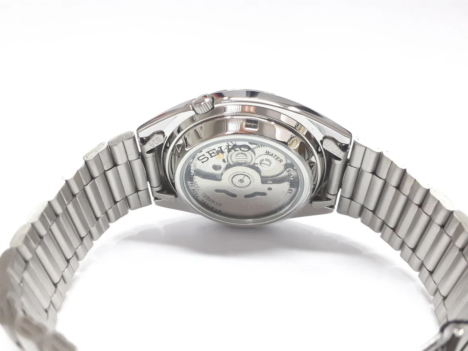 Seiko 5 Herrenuhr Automatik mit Sichtboden Gehäuse und Armband Edelstahl SNXS77 - Bild 4 von 4