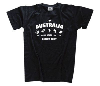 Australia Doesn't Exist Australien gibt es nicht Scheibe Verschwörung T-Shirt