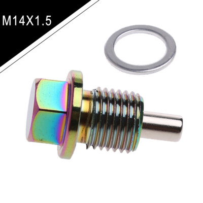 M14x1.5 Magnetic Oil Drain Plug – Titanium Alloy With Copper Washer For Car, Truck, Motorcycle & Boat Engine Protection