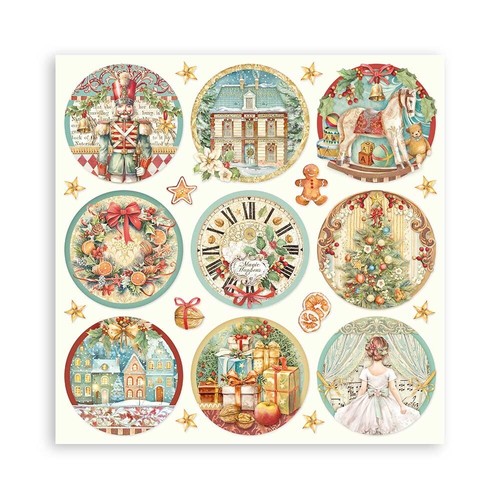The Nutcracker - 22 Single Faced Sheets 8" x 8" Paper Pad Stamperia Christmas - Picture 4 of 6