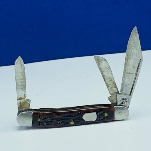 Pocket Knife vintage folding 3 three blade vtg Japan Sabre 630 - Picture 2 of 3