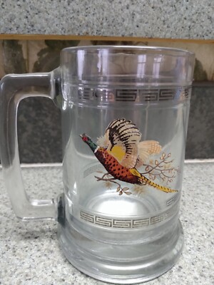 Vintage Ring Neck Pheasant Glass Mug
