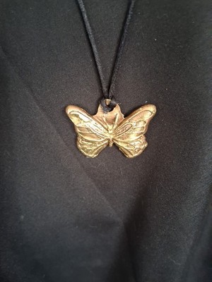 Arkansas handmade lost-wax-cast and hand-forged bronze butterfly (includes cord)
