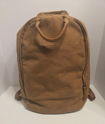 Day Owl Recycled Canvas Backpack - Muted Tan/Brown Commuter Bag (Serial #20538)