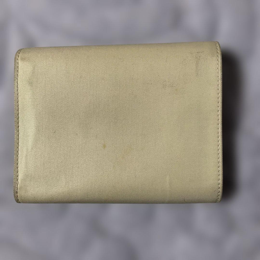 PRADA Tessuto Nylon Trifold Wallet Gold Tone Triangle Logo Italy 5.1x4.1x0.8" thumbnail 2