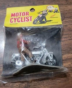 1960s Motor Plastic Cyclist MIP Made In Hong Kong 